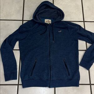 Hollister Seagul Full Zipper Blue Surfer hooded hoodie sweatshirt jacket L